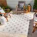 Pangao 5'3" x 7' Outdoor Farmhouse Moroccan Light Gray/Ink/Gray/Dark Gray/Multi Brown/Cream/Dark Blue/Navy Outdoor Area Rug - Hauteloom