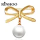 Rinhoo – broche à pampilles en perles Simple nœud papillon pendentif en perle Cardigan col