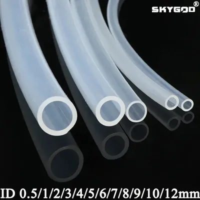 Tuyau en caoutchouc de silicone transparent de qualité alimentaire tube flexible sans silicone O.D