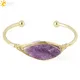 CSJA Bracelets en pierres précieuses pour Femme manchette ouverte cristaux pierres naturelles