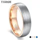 Tigrade – bague en tungstène brossé pour hommes et femmes anneau de mariage à deux tons