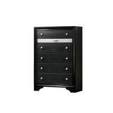 Chest with Silver Trim Accent and 1 Jewelry Drawer, Black