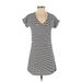 Liberty Love Casual Dress: White Stripes Dresses - Women's Size X-Small