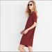 Madewell Skirts | Madewell Burgundy Button-Front Shift Dress Small | Color: Red | Size: S