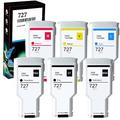 Aomya 6 Packs Compatible With HP 727 6 Colors 300ml Dye Ink Cartridges Replacement for HP DesignJet T920 T930 T1500 T1530 T2500 T2530 Printers (PBK GY MBK C M Y)