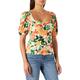 NA-KD Damen Sweetheart Neck Top Bluse, Blumenmuster, S EU