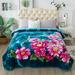 800GSM Printed Rachel Plush Blanket King Floral 07