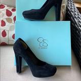 Jessica Simpson Shoes | Jessica Simpson Black Suede Platform High Heels. | Color: Black | Size: 7.5