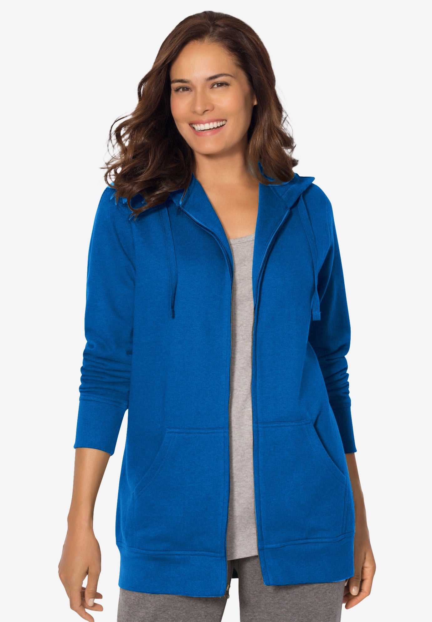 Plus Size Women's Better Fleece Zip-Front Hoodie by Woman Within in Bright Cobalt (Size 4X)