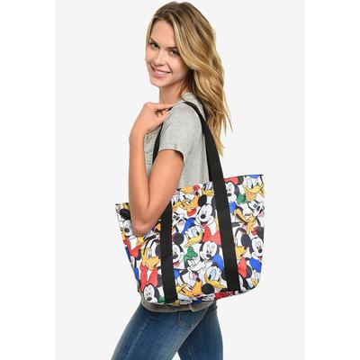 Women's Disney Mickey Mouse Zippered Tote Bag Beach Bag by Disney in White