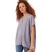 Plus Size Women's Button-Front Linen-Blend Tunic by ellos in Lilac Smoke (Size 26/28)