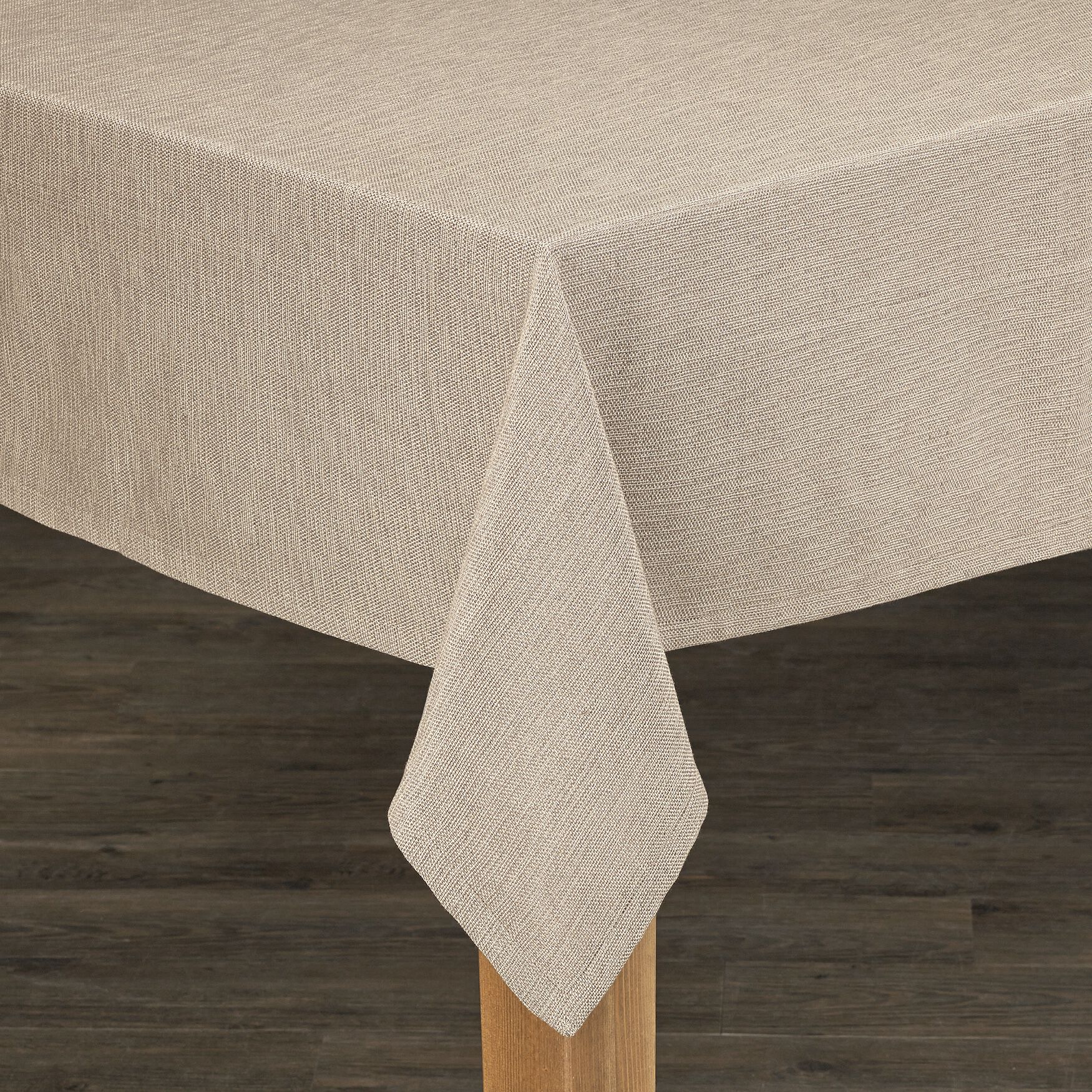 Wide Width DANUBE TABLECLOTHS by LINTEX LINENS in Stone (Size 52" W 70" L)