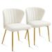 Everly Quinn Kayvien Tufted Velvet Dining Chair Wood/Upholstered/Velvet in White | 31.25 H x 19 W x 16 D in | Wayfair