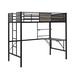Mason & Marbles Loft Bed w/ Storage Shelves, Pine Wooden Loft Bed Metal in Black/Brown, Size 71.1 H x 39.4 W x 75.0 D in | Wayfair