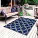 White 108 x 72 x 0.08 in Area Rug - Latitude Run® Latitude Run Reversible Indoor/Outdoor 100% Recycled Plastic Floor Mat/Rug - Weather, Water, Stain | Wayfair