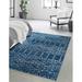 Blue/Navy 94 x 0.33 in Area Rug - The Twillery Co.® Lenwood Geometric Area Rug in Navy Blue/White | 94 W x 0.33 D in | Wayfair