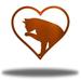 Red Barrel Studio® Cat Heart Metal Wall Décor Metal in White/Brown | 36 H x 36 W x 0.0625 D in | Wayfair FEC28B8110A1415498D784344BF0DC85