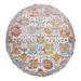 Round 5'5" Area Rug - Langley Street® Haefner Floral Orange/Gray/Blue Area Rug 65.0 x 0.33 in blue/green/indigo/orange/pink/red/white/yellow, | Wayfair