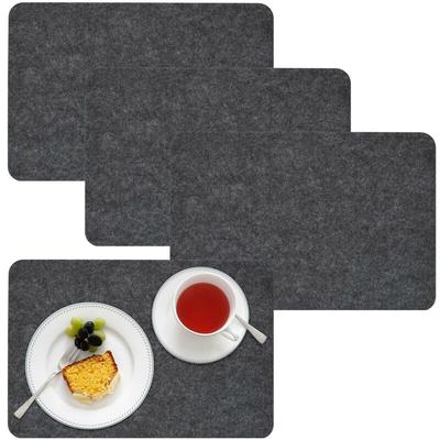 4 Extra-Dicke Filz Tischsets 43x30x0,5cm Edle Platzsets Platzdeckchen Tisch-Unterlage Filzunterlage