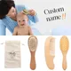 Peigne à cheveux personnalisé manche en bois brosse en laine naturelle douce pour bébés garçons