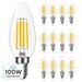 Luxrite Candelabra LED Light Bulbs 100W Equivalent 800 Lumens 7W B11 Dimmable Damp Rated UL Listed E12 12 Pack