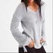 American Eagle Outfitters Sweaters | American Eagle Wool Blend V Neck Lace Up Sleeve Sweater | Color: Gray | Size: S