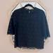 J. Crew Tops | J.Crew Collection Cotton Lace 3/4 Sleeve Navy Top Size Xs | Color: Blue | Size: Xs