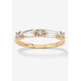 Women's Gold Over Sterling Silver Round Wedding Band Ring Cubic Zirconia by PalmBeach Jewelry in Cubic Zirconia (Size 7)