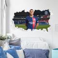 Beautiful Game Paris Saint-Germain Mbappe Broken Wall Sticker + PSG Decal Set (120cm width x 60cm height)