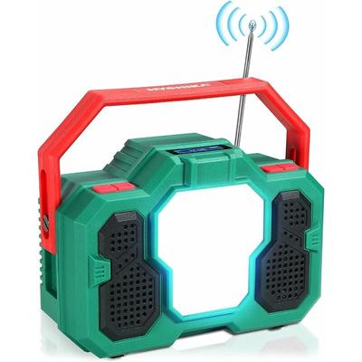 Hychika - Radio mit led Taschenlampe, Tragbares Radio Weltempfnger Bluetooth Lautsprecher Wetter