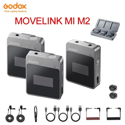 Godox – Microphone Lavalier sans fil MoveLink M1 M2 transmetteur récepteur pour téléphone DSLR