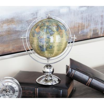 Silver Stainless Steel Metal Globe - 11x6