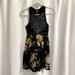 Free People Dresses | Free People Applique & Floral Wool Dress - Xs | Color: Black/Pink | Size: Xs