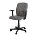 Mid-Back Gray Quilted Vinyl Swivel Task Office Chair with Arms [GO-1691-1-GY-A-GG] - Flash Furniture GO-1691-1-GY-A-GG