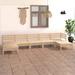 vidaXL 7 Piece Patio Lounge Set Solid Pinewood - 25" x 25" x 24.6"