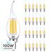 Luxrite Candelabra LED Light Bulbs 100W Equivalent 800 Lumens 7W CA11 Dimmable Damp Rated UL Listed E12 24 Pack