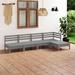 vidaXL 5 Piece Patio Lounge Set Solid Pinewood Gray - 25" x 25" x 24.6"