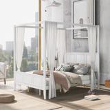 King Size Canopy Platform Bed with Headboard and Footboard,With Slat Support Leg