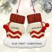 Personalization Mall Perfect Pair Couples Hanging Figurine Ornament in Red/White | 3.25 H x 4 W x 0.5 D in | Wayfair 24778