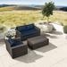 Latitude Run® Marfik 3 Piece Rattan Sofa Seating Group w/ Cushions Synthetic Wicker/All - Weather Wicker/Wicker/Rattan in Brown | Outdoor Furniture | Wayfair