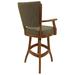 Tobias Designs Classic Counter 26" Solid Wood Bar Stool - Mojave Grey - Black Wood/Upholstered in Green/Brown | 44 H x 21 W x 20 D in | Wayfair