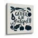 The Holiday Aisle® 2tho262a_Harvest Lettering III Gallery Wrapped Canvas, Glass in Blue | 14 H x 14 W x 2 D in | Wayfair