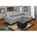 Multi Color Sectional - Latitude Run® 75" Wide Faux Leather Reversible Sofa & Chaise w/ Ottoman Faux Leather | 35 H x 75 W x 59 D in | Wayfair