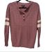 American Eagle Outfitters Tops | American Eagle Varsity Cable Knit Sweater In Size M | Color: Pink/White | Size: M