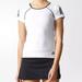 Adidas Tops | Adidas Tennis Climalite Performance Club Woman Tee White Black Medium | Color: Black/White | Size: M