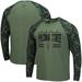 Men's Colosseum Olive/Camo Arizona State Sun Devils OHT Military Appreciation Slim-Fit Raglan Long Sleeve T-Shirt