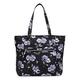 Vera Bradley Women's Performance Twill Vera Tote Bag Handbag, Floating Plum Pansies, One Size