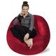 Sofa Sack XL-Das Neue Komforterlebnis Sitzsack mit Memory Schaumstoff Füllung-Perfekt zum Relaxen im Wohnzimmer oder Kinderzimmer-Samtig weicher Velour Bezug in Dunkelrot