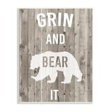 Stupell Industries Grin & Bear It Phrase Rustic Animal Pun - Print Wood in Brown | 15 H x 10 W x 0.5 D in | Wayfair ak-053_wd_10x15