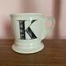 Anthropologie Dining | Anthropologie Shaving Style Monogram Initial Letter "K" Large Coffee Tea Mug Cup | Color: Black/White | Size: Os